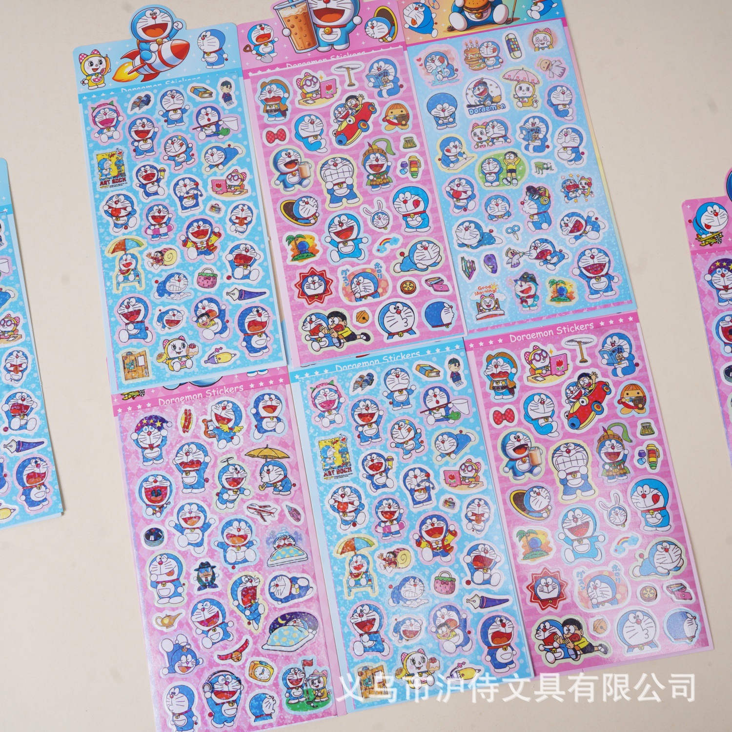 Comercio exterior explosivo Doraemon láser adhesivo creativo azul gordo robot gato material transparente decoración adhesivo al por mayor image 3