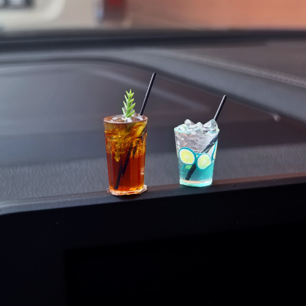 Adornos de coche de la serie de café americano, decoración de la pantalla de la consola central del coche, suministros de coche, mini adornos pequeños