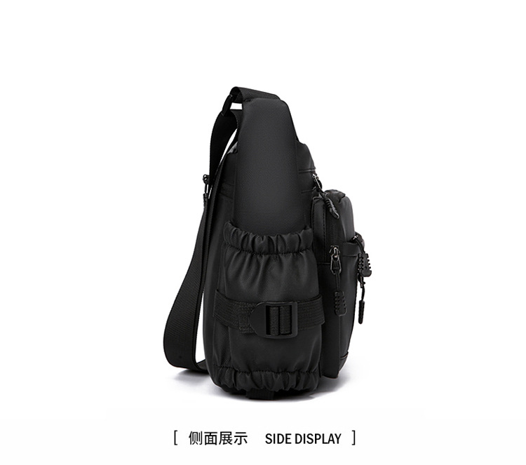 Cross-border men's single-shoulder bag, multi-layer large-capacity crossbody bag, fashionable and lightweight motorcycle bag, travel water-resistant small backpack undefined