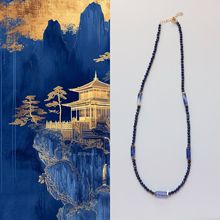 2024新款青金石项链天然石串珠项链百搭细链巴洛克珍珠饰品