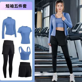 多码款跑步运动健身套装女速干晨跑步专业健身房衣服瑜伽套装女潮