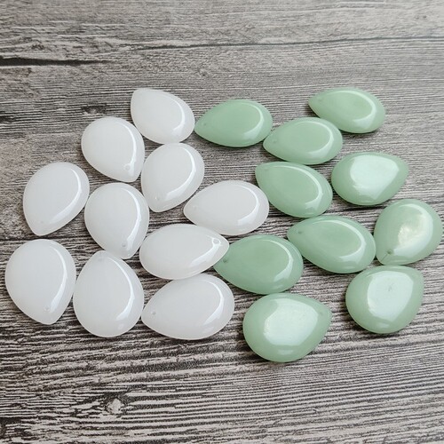 White Jade Green Jade Large Water Drop Crystal Engraving Material Imitation Jade Water Droplet Pendant Crystal Necklace Accessory