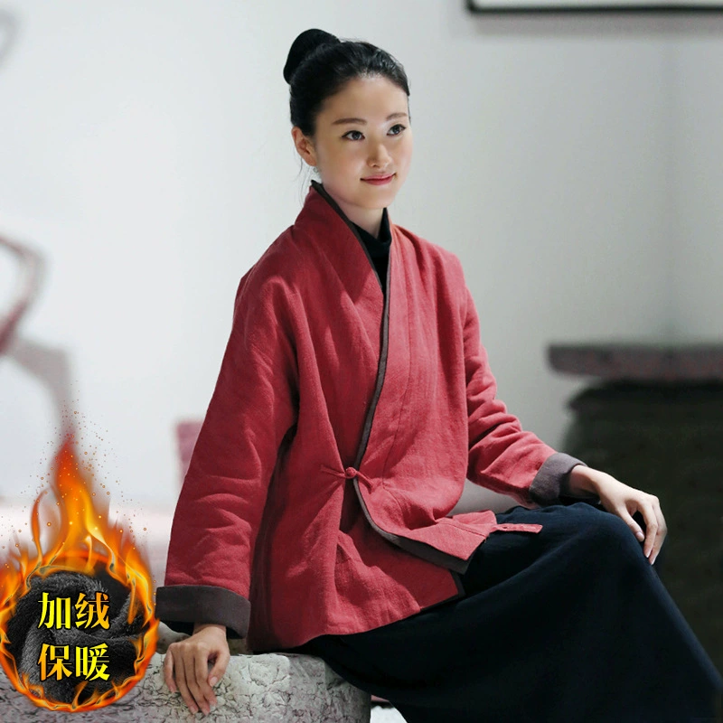 Китайский стиль женской одежды дзен чайный костюм осенний и зимний китайский комбинезон
