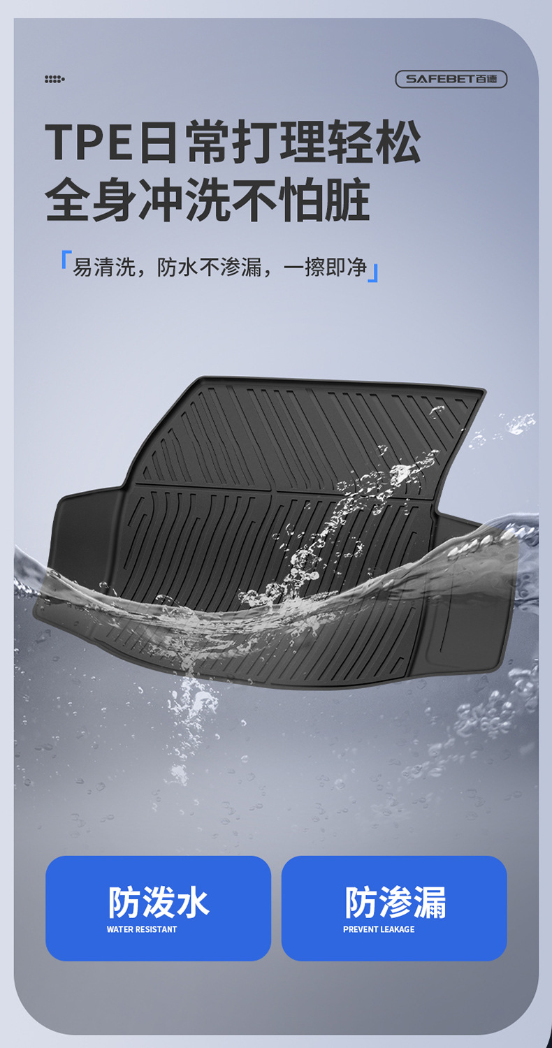 Suitable for Buick New Regal, Lacrosse, Envision Plus, All-Weather Tpe Car Trunk Mat