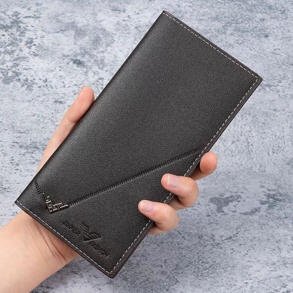 New Men's Wallet Men's Long Wallet Vertical Thin Youth Soft Wallet Multi-Card Slot Large Capacity Fashion Suit Bag