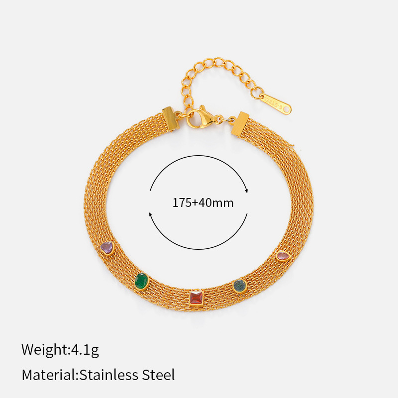 ヨーロッパとアメリカのクロスボーダーシンプルなステンレス鋼の太いブレスレット電気メッキ 18 K ゴールドチェーンブレスレットヒップホップスタイルチタン鋼ブレスレット|undefined