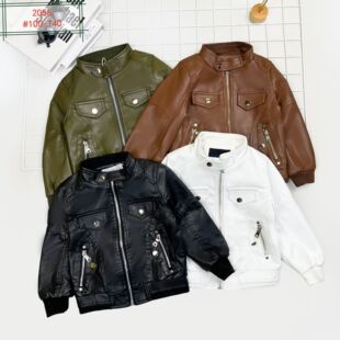 Children's clothing children's leather jacket boy's leather 2025 spring and autumn new Korean version of small and medium-sized children's baby coat factory direct sales