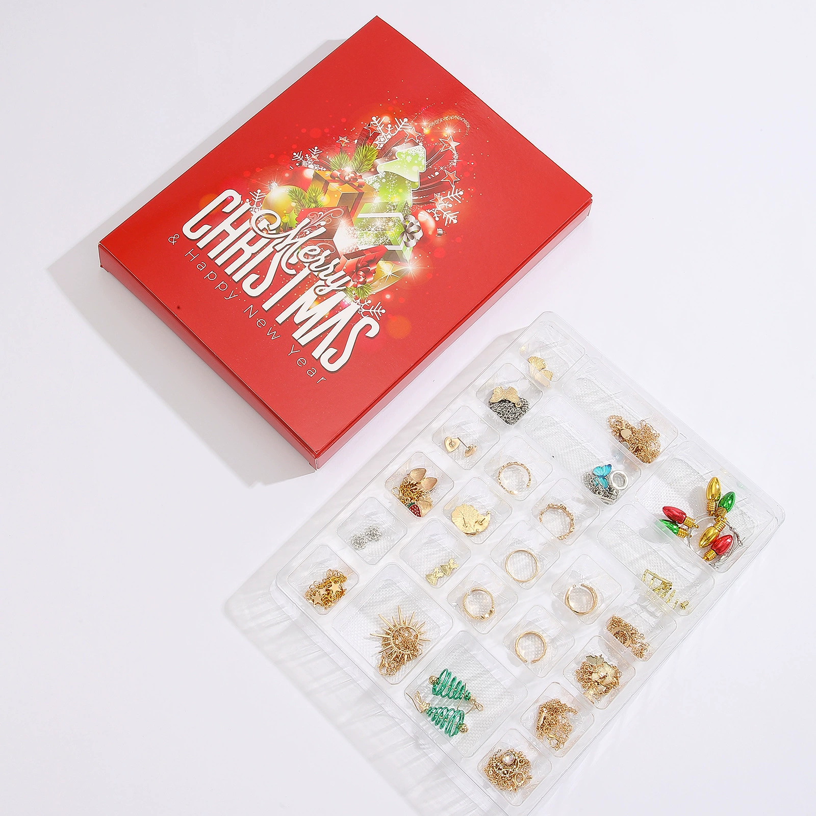 Ювелирные изделия к Christmas, календарь, ожерелье, серьги, браслет, цепь, подарочная коробка, подарок на день рождения