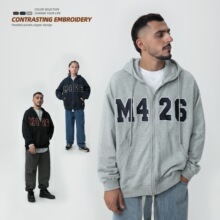 春秋装中大童外套柔软毛圈卫衣刺绣拉链童装潮牌（清仓不退不换）