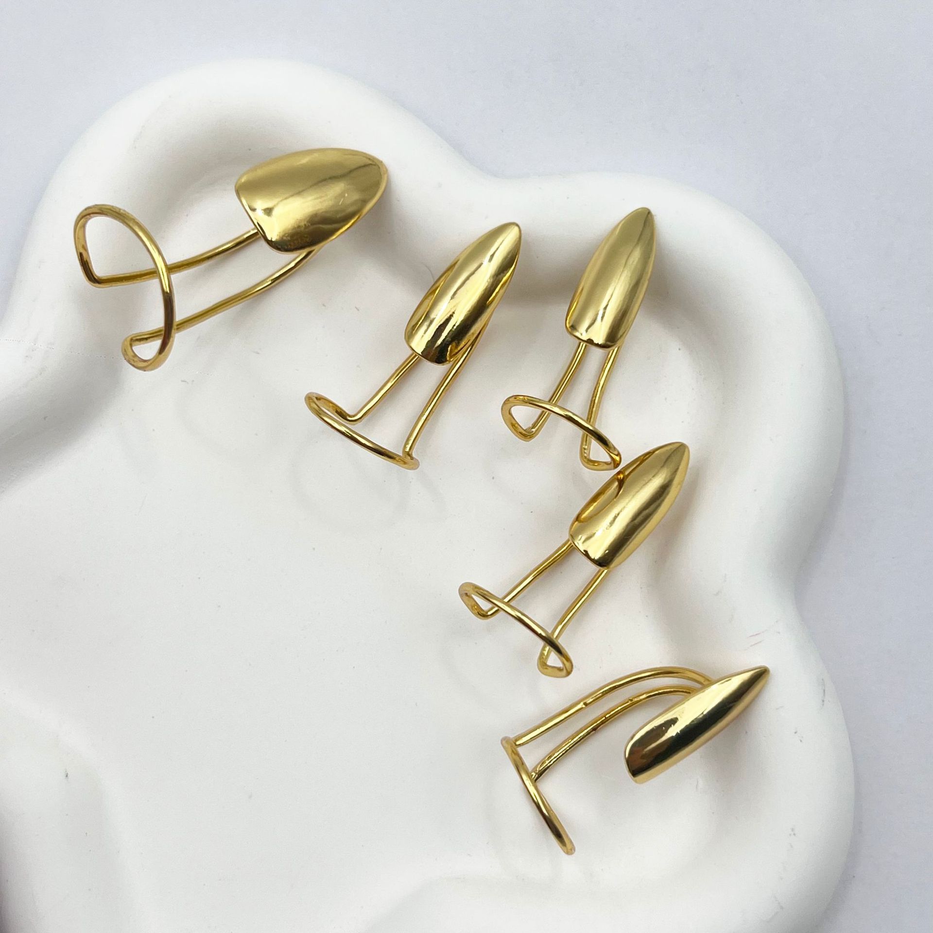 High-End Metal Nail Ring Set, Trendy Nail Art Set, Niche Design, Personalized Ring, Finger Ring, Jewelry Accessories