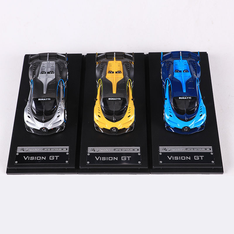 MJ 1:64 BUGATTI VISON GT 럭셔리카 로고 시뮬레이션 합금 자동차 모델 컬렉션 장식품