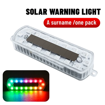 Cross-Border New Motorcycle Solar Warning Strobe Light Electric Vehicle Anti-Rear Collision Light Flash Wiring-Free Car Call (Tail light) - double-row-16-beads-solar-phantom