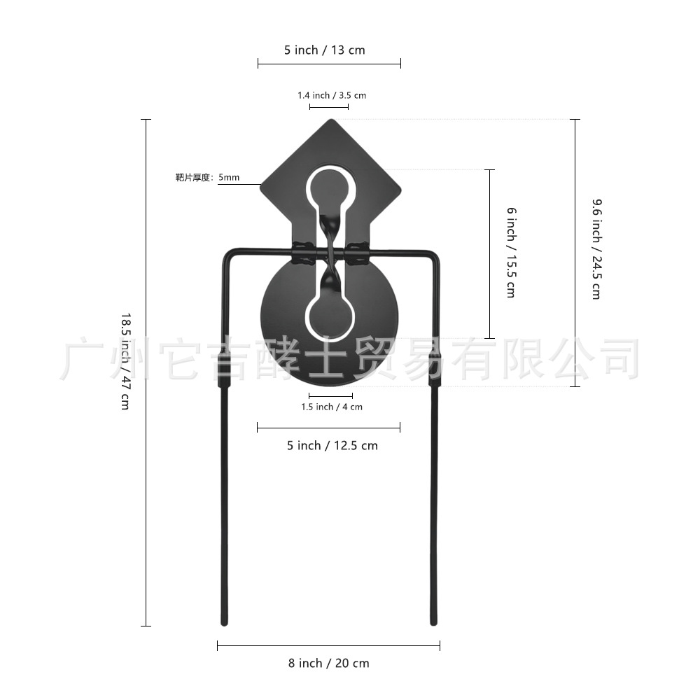 【Target House】5mm碳钢镶嵌组合式小口径射击练习靶子360旋转靶-阿里巴巴