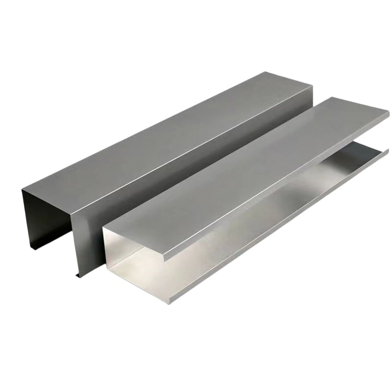 净化铝型材U型铝槽灰白喷涂本色电泳槽铝净化工程铝型材