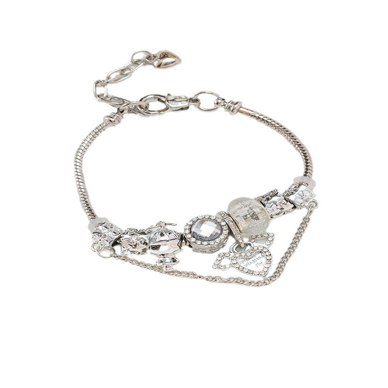 Panjia pulsera Dora DIY cuentas de cristal explosión transfronteriza colgante de alas de ángel pulsera de cadena de cobre ajustable