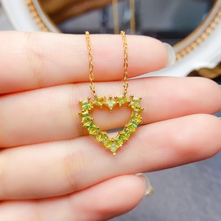 New natural chaffrey necklace S925 silver inlaid main stone 3*3mm Joker net red explosions women's jewelry wholesale