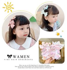 Baby New Butterfly Hair Clip, Non-Irritating Hair Accessory, Hair Clip for Girls, Princess Cute Hair Accessory, Edge Clip Set