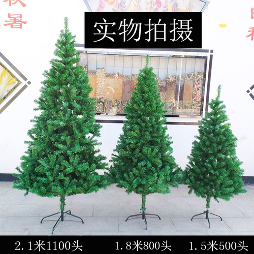 Cross-border Christmas decoration supplies Christmas tree 1.2 1.5 meters 1.8 meters 2.1 meters iron legs encrypted plastic Christmas tree