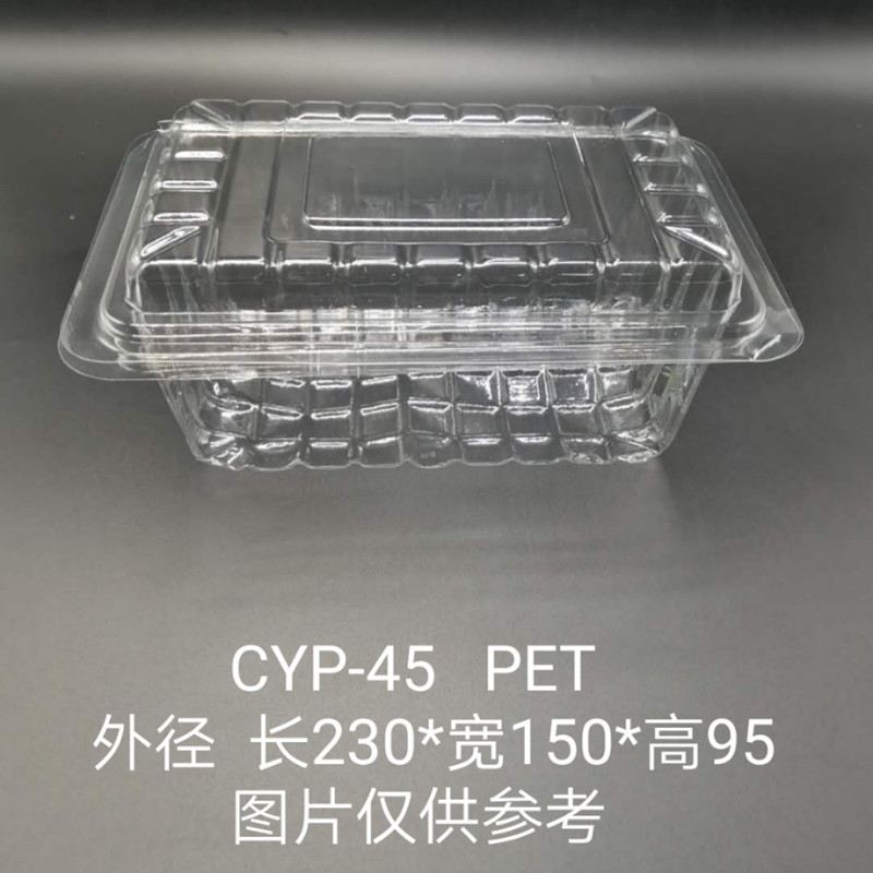 现货一次性透明塑料食品包装盒一次性餐盒水果盒生鲜托盘饼干托盘