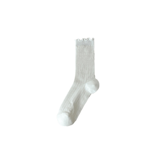Socks for women with lace and mesh long tube socks, spring and summer fashion style, loose and thin, girls' forest style, pile socks 