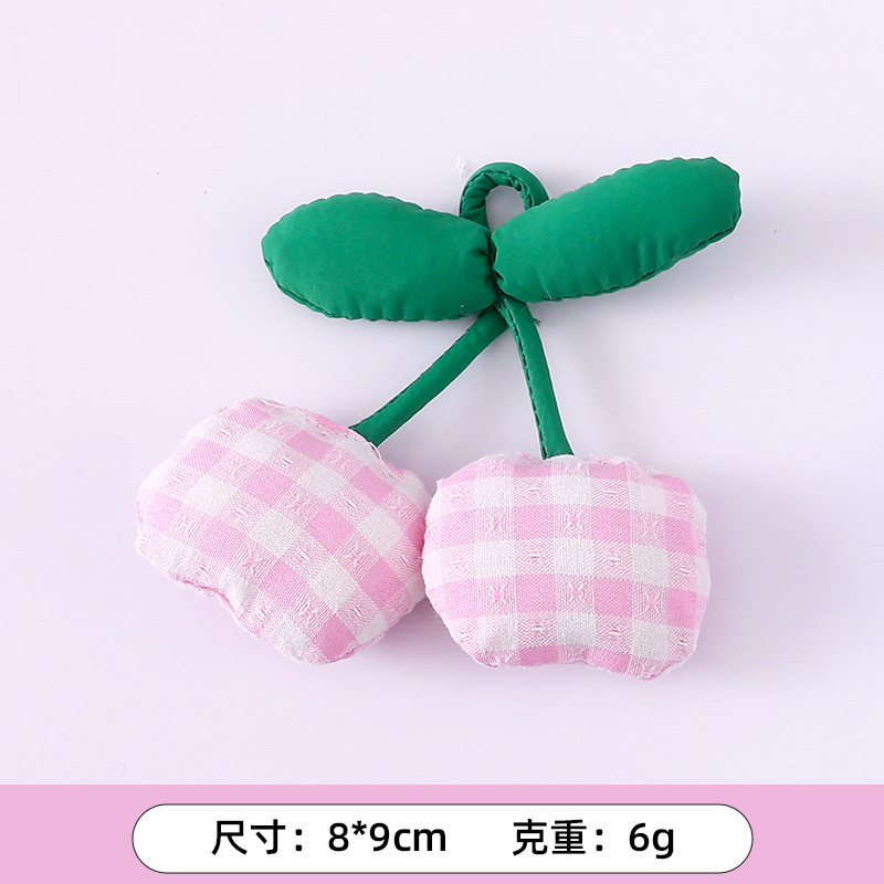 粉色格子可爱樱桃 / 无胸针款