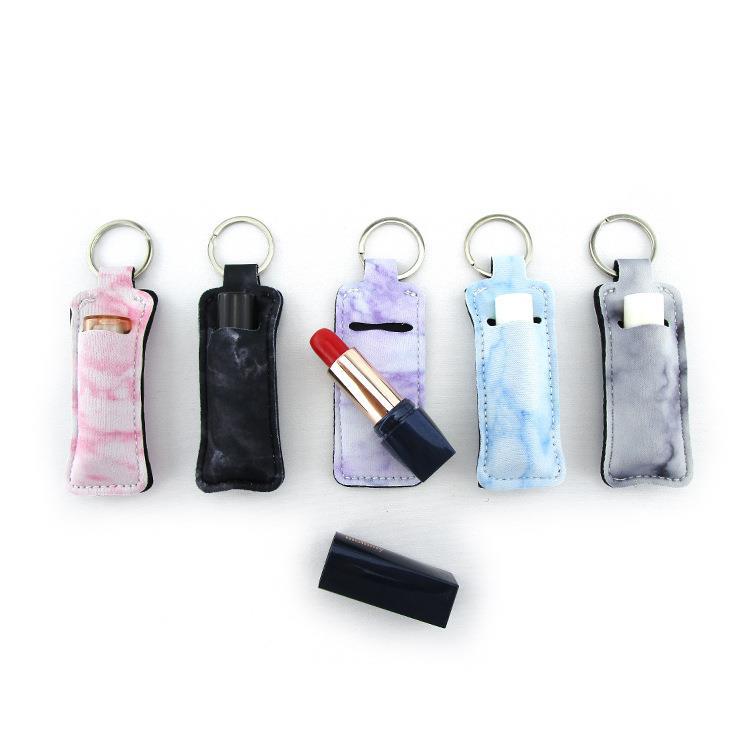 Printing Design Simple Style Spot Stripe Flower Alloy Nylon Polyester Printing Unisex Bag Pendant Lipstick Cover Keychain