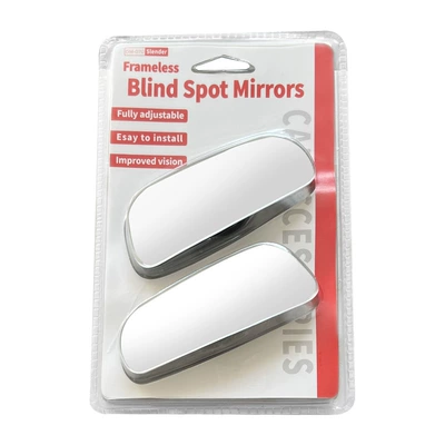 Car small round mirror rear view mirror HD boreless adjustable blind spot mirror glass fan square wide-angle auxiliary rear view mirror (Large field of view rear view auxiliary mirror) - 070-fan-shaped-small-round-mirror-pair