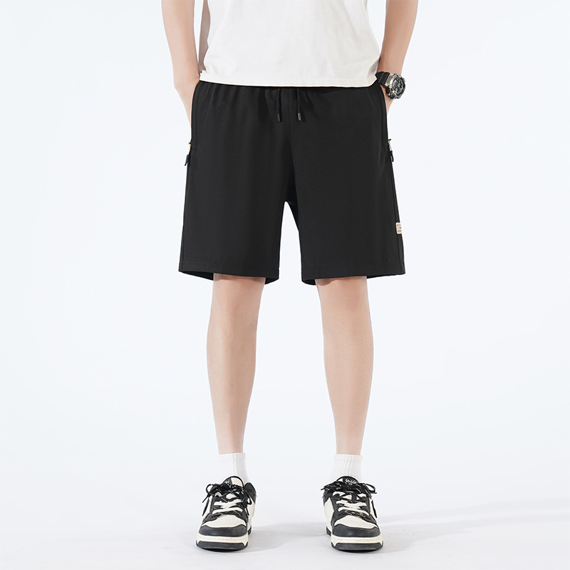 Verano nuevo deportivo casual de moda pantalones cortos jóvenes rápidos secos transpirables hielo pantalones de cinco puntos estudiantes de fitness correr