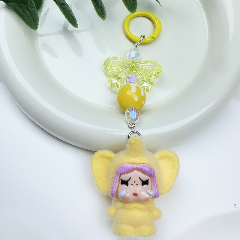 跨境哭娃植绒大象鼻子萌粒盲盒树脂眼泪娃娃公仔钥匙扣包包挂饰件|undefined