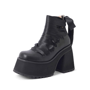 Platform Shoes Lolita Punk Diablo Cosplay Lolita Shoes Boots Lace-Up Ankle Boots
