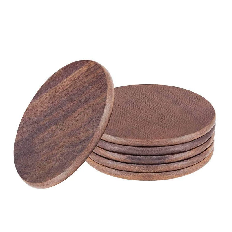 Деревянные круглые подставки для чайной церемонии подстаканник черный орех подставка для чаши коврик завод трансграничный оптовый изоляционный коврик