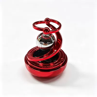 Car-mounted aromatherapy diffuser, rotatable Car Perfume Aromatherapy - solar-powered-rotating-car-air-freshener-in-red-with-one-scent-chip-1-piece