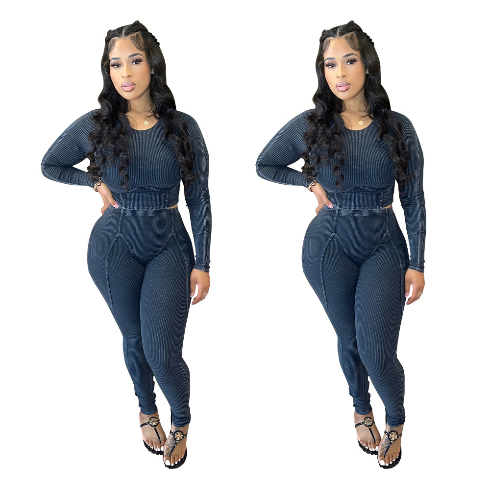 700g Weight Long Sleeve Sleeve Length Spandex, Polyester Fabric Type Pant Co-ord Set Sets Type 2 Pieces Set Quantity Daily, Street Occasion Round Neck Neckline Warm Function Skinny Fit Type Solid Color Pattern Autumn Season Women's Gender Printing Design Casual Style Daily Street Women's Casual Solid Color Spandex Polyester Printing Pant Co-ord Set Pants Sets 23