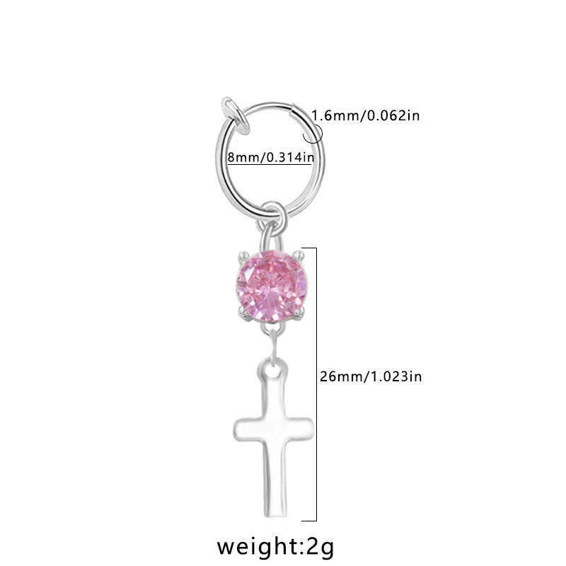 Stainless Steel Non-piercing Cross Belly Button Ring Jewellery_voghion.com