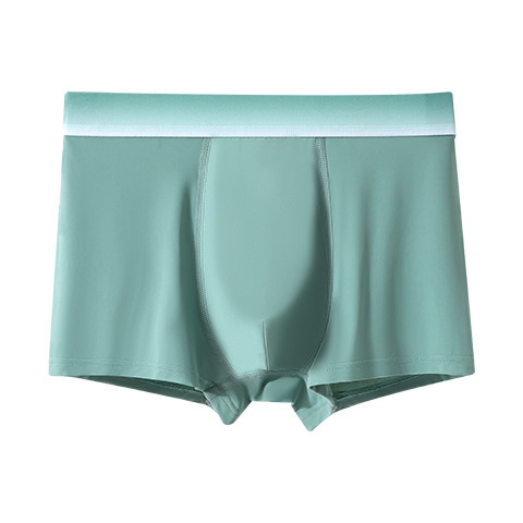 Mid-rise Men's Ice Silk Thin Breathable Summer Undies Men's Seamless Large Size Antibacterial Men's Underwear Zhongshan Direct Sale