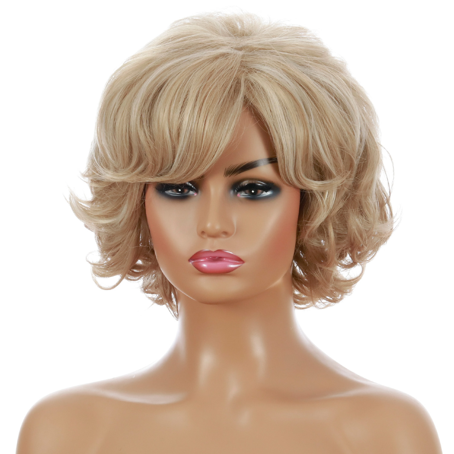 Women's Gender Simple Style Style Women's Simple Style Casual High Temperature Wire Side Fringe Short Curly Hair Wigs