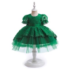 兒童走秀鋼琴表演服生日網紗女童主持人禮服婚禮小女孩花童禮服裙