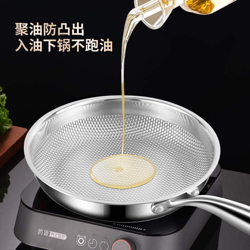 Sartenes antiadherentes sin recubrimiento 316 acero inoxidable cocina de inducción de tortilla gruesa de grado alimenticio para el hogar