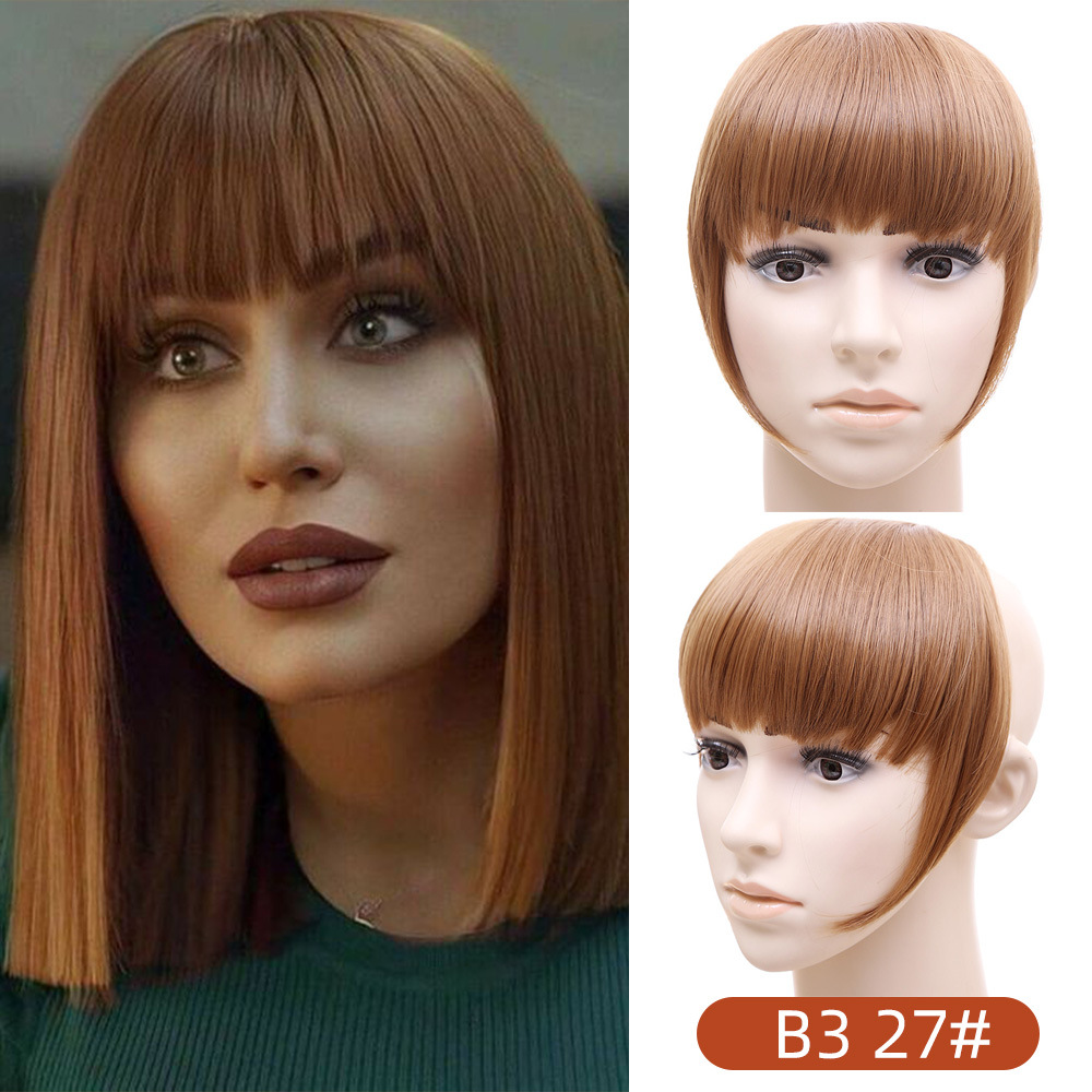 Comercio exterior peluca Liuhai pelucón mujer sin rastro fibra química cinturón de antepasados una pieza de espesamiento Qi Liuhai extensión al por mayor