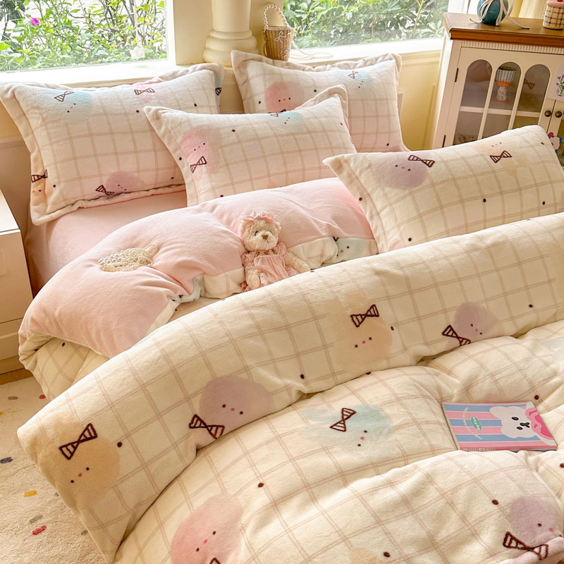 Invierno flor de leche de invierno cubierta de edredón 150x200 invierno flange coral cubierta de edredón individual más edredón