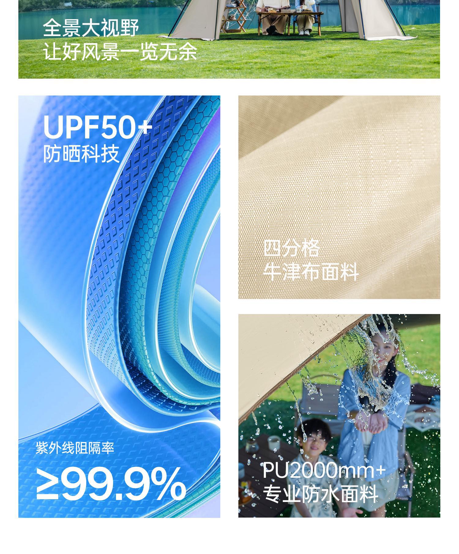 Vinyl Quick-Open No-Setup Dome Tent Outdoor Camping Gear Sun Protection Rainproof Canopy Stormproof