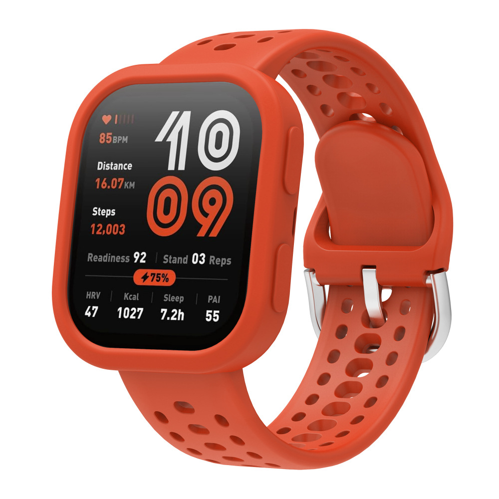 Suitable for Huami Amazfit Bip6 Silicone Watch Strap A243 Smart Sports Breathable Wristband Protective Case 5