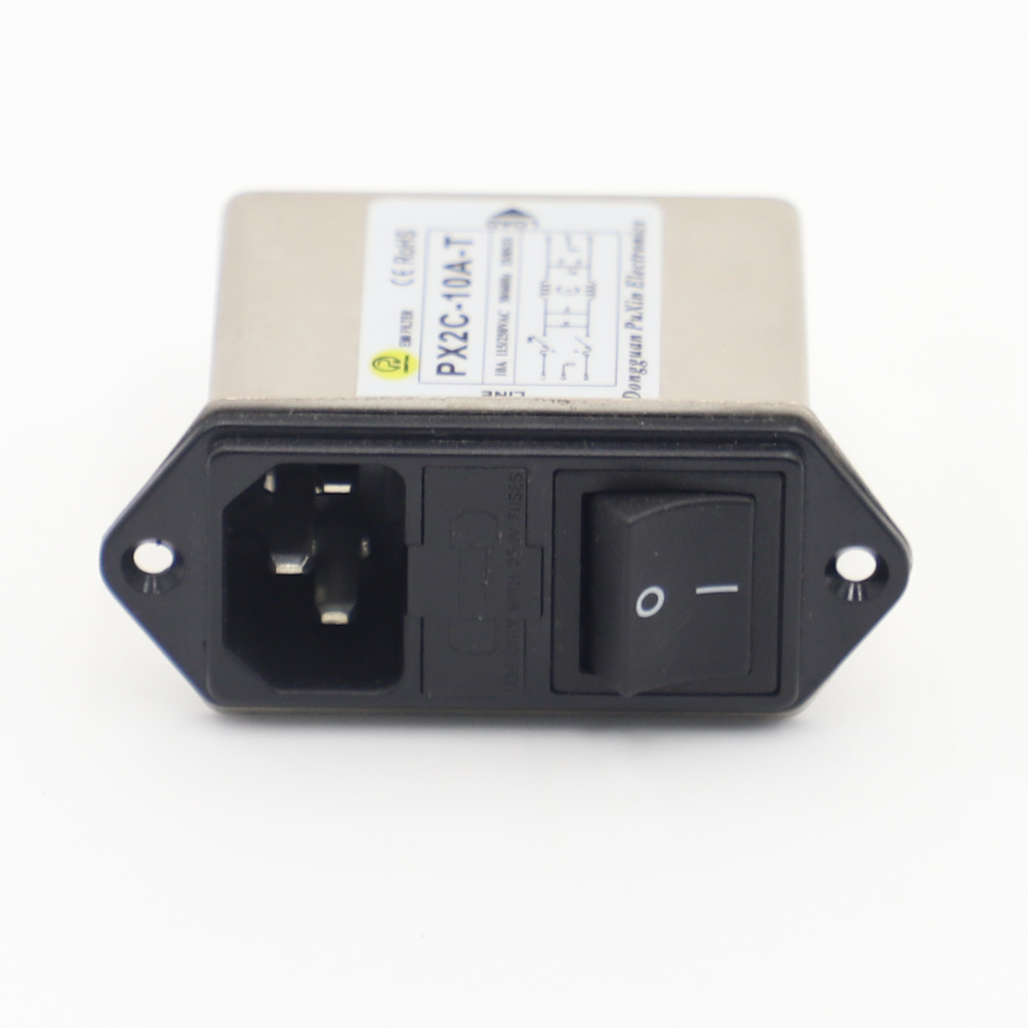 普鑫原厂直销电源滤波器开关保险插座一体式PX2C-10A-T(07)滤波器