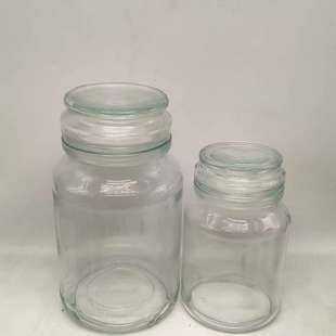 Spot 400ml Glass Material Transparent Coffee Jar Storage Jar Transparent Glass Lid 800ml Jar