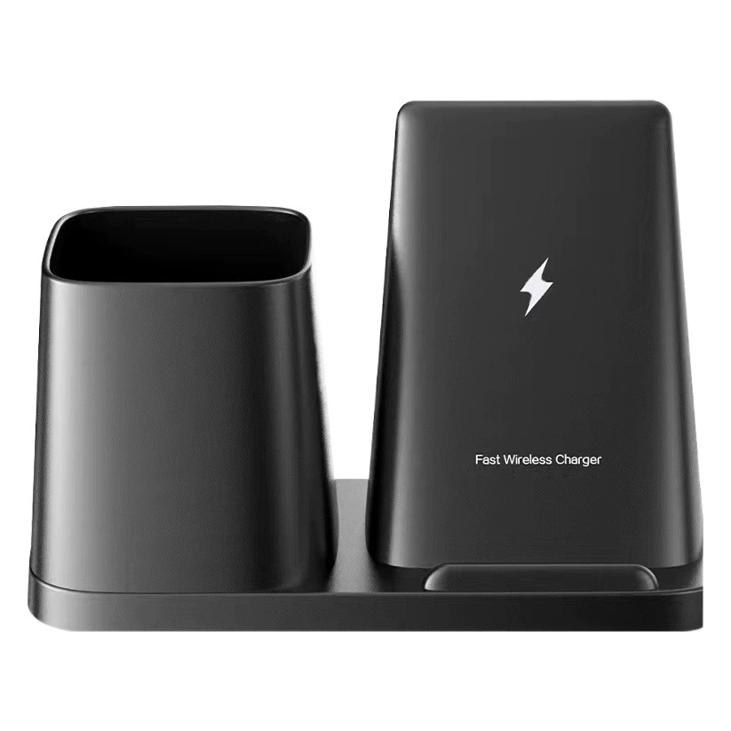 Оптовая продажа: креативная подставка для ручек с беспроводной зарядкой, настольный органайзер, вертикальная подставка для телефона, беспроводная зарядная база, подарок