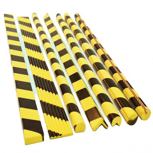 Self-adhesive anti-collision strip polyurethane PU foam anti-collision buffer protection strip corner protector anti-collision cotton black and yellow reflective warning strip