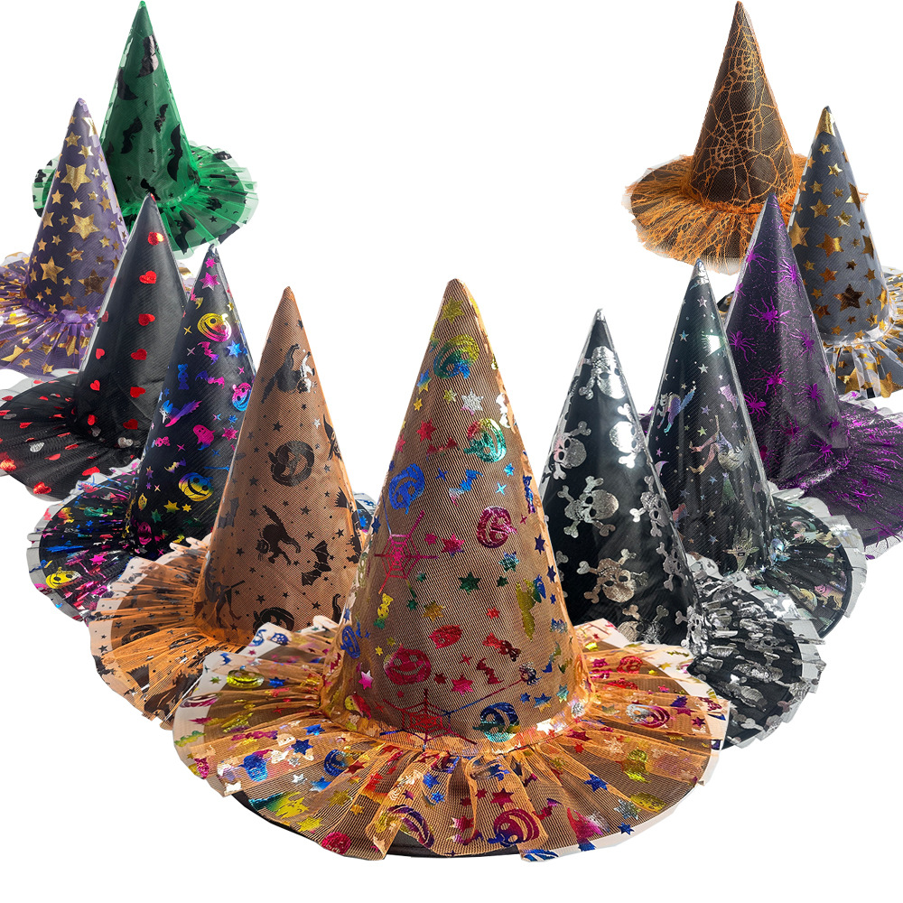 Color printing full color witch hat children's performance hat…