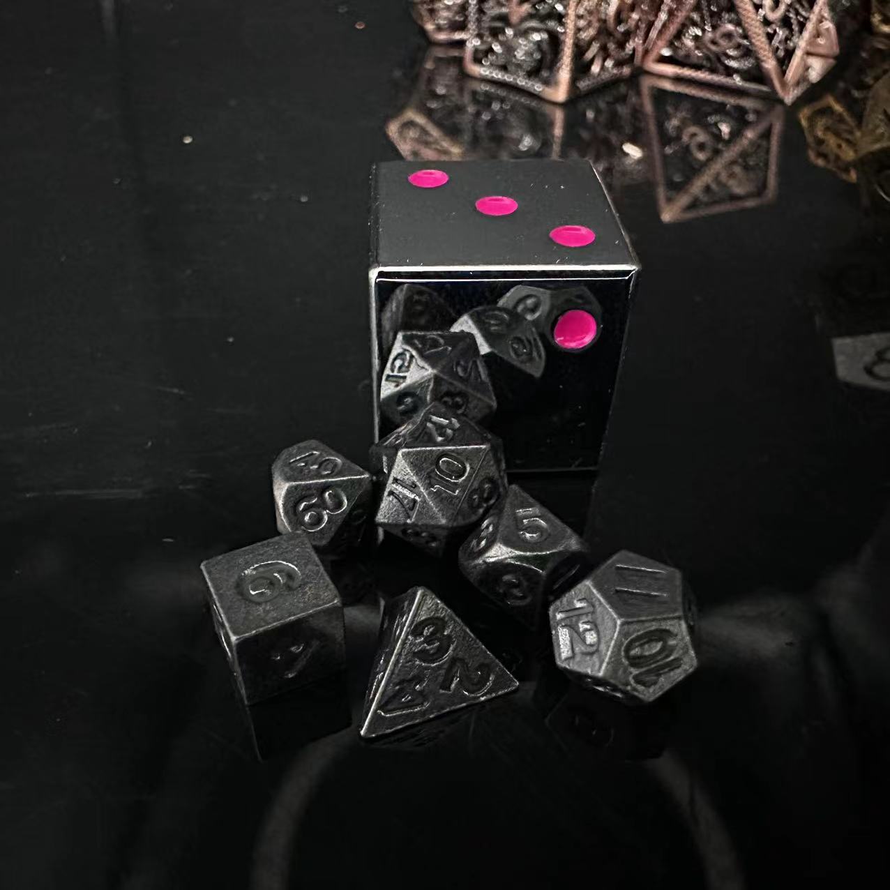 6mm dados de plata antigua