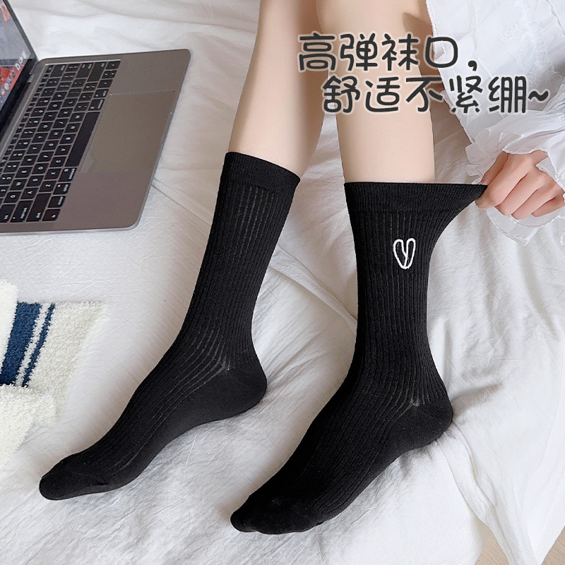 Calcetines de algodón gris damas sin hueso pila calcetines primavera y verano color sólido anti-bollar calcetines de algodón al por mayor