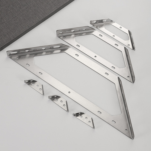 Stainless steel multi-functional corner bracket three-sided fixed bed corner support furniture table chair connection parts layer board trapezoidal hanging bracket